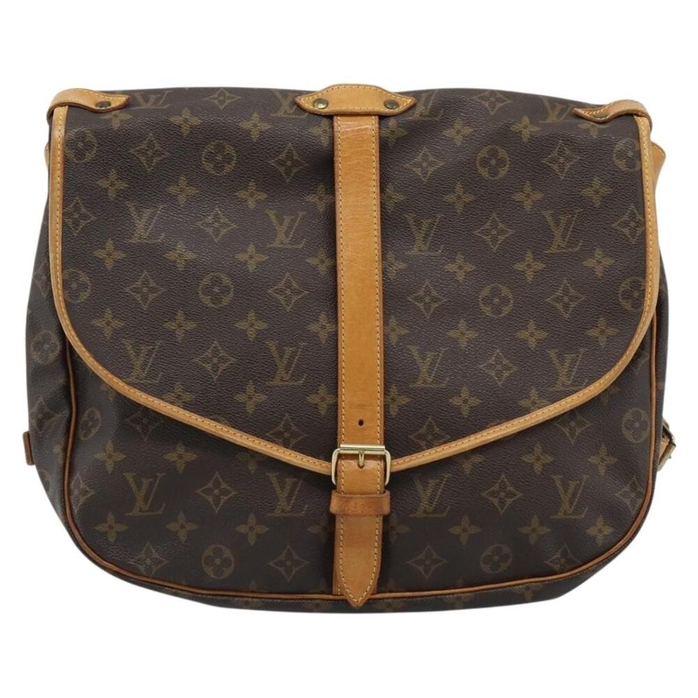 Louis Vuitton Monogram Saumur 35 Shoulder Bag Brown